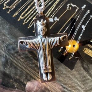 James Avery Silver Cross Pendant Necklace